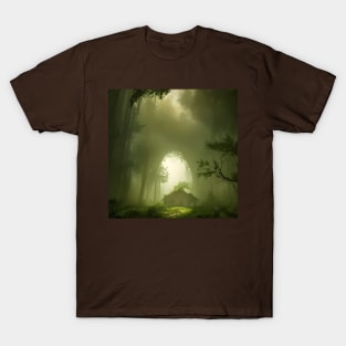 What once was might never be again - Small overgrown Hut in the Forest T-Shirt